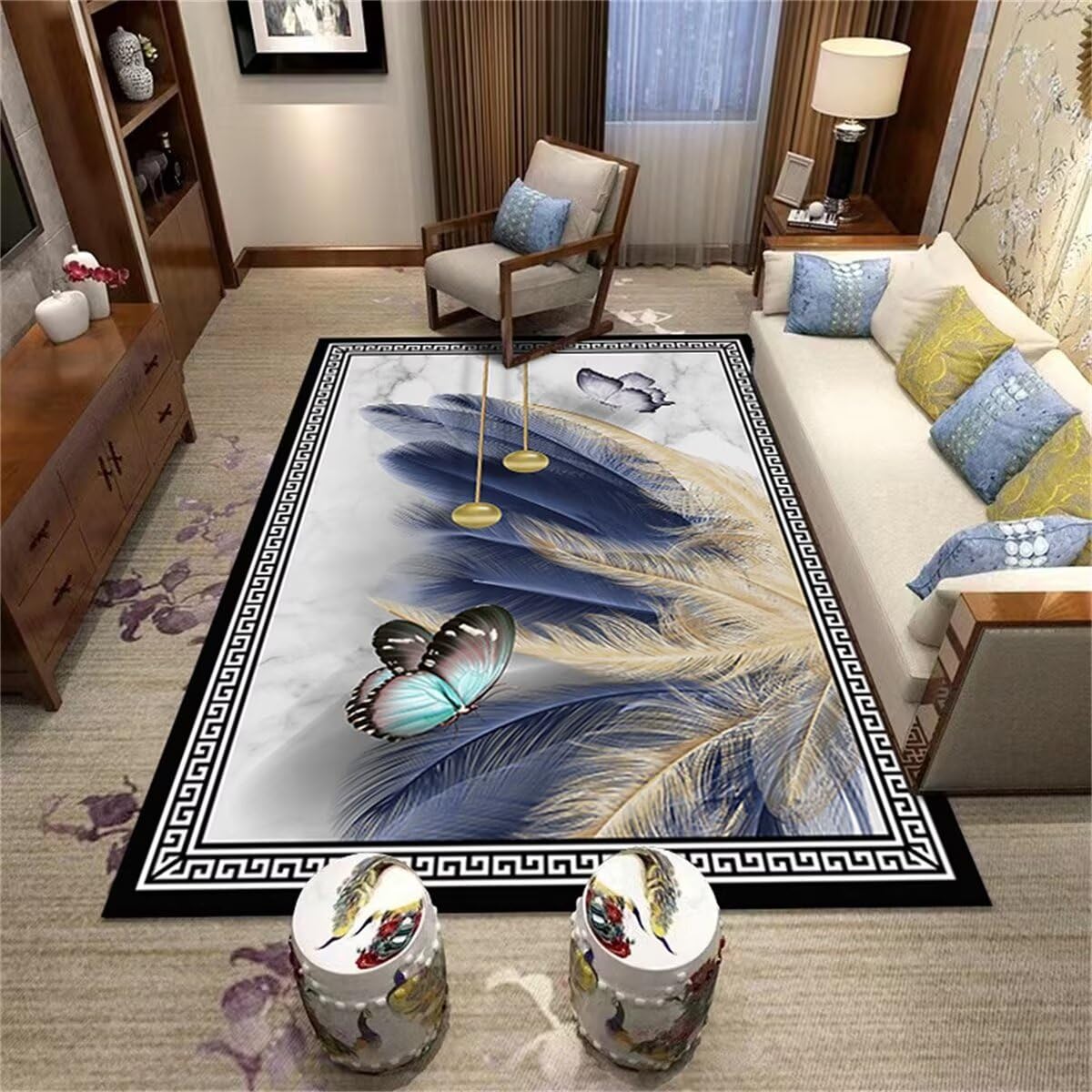 Tapis anti-bruit bleu et doux 200X300 cm pour un confort acoustique optimal