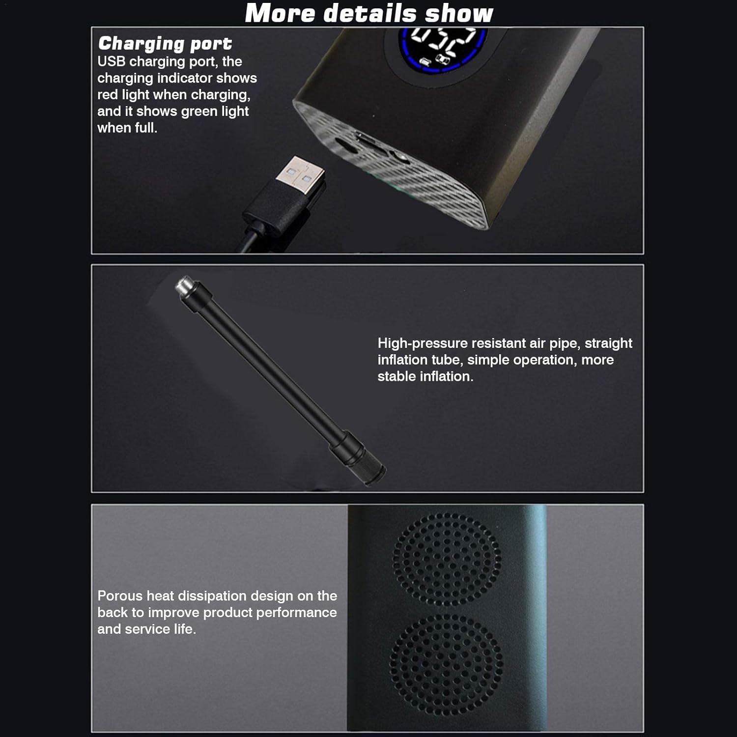 電動 エアコンプレッサー コードレス 5V 1A USB 充電式 電動エアーポンプ モバイルポンプ 携帯便利 小型 スマートポンプ