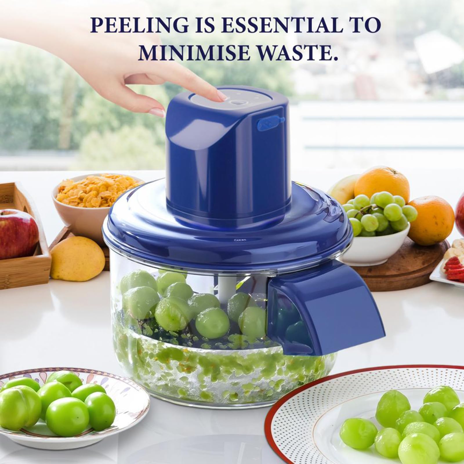 Sharplace Éplucheur de fruits automatique et créatif pour adultes, appareil électrique pour éplucher les raisins, idéal pour les, les
