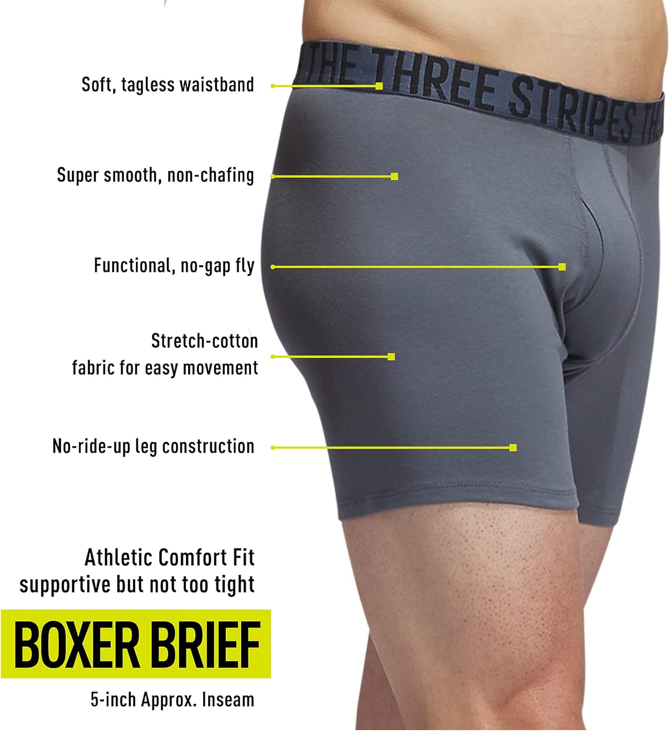 adidas mens Men's Stretch Cotton 4-pack Boxer Brief - Image 4