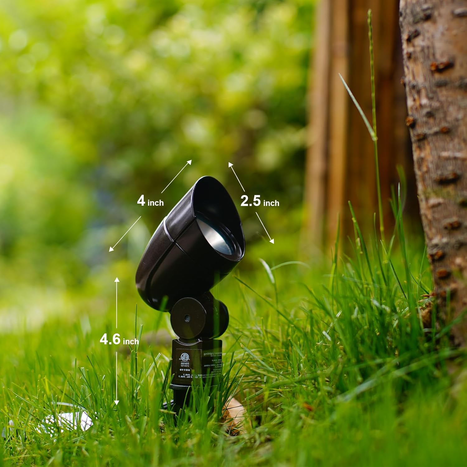 GOODSMANN Low Voltage Landscape Lighting Floodlight & Spotlight 3W LED 3600K Warm White 8PK Kit 12V AC Outdoor Tree Lights Outside Hardwired Lighting Up Light with Metal Stake Cable Connectors