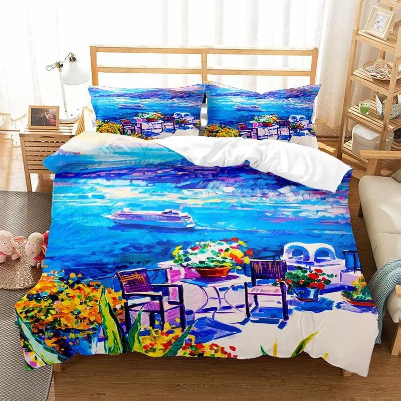 Housse de couette 240x260 fermeture éclair douce pour lit 2 personnes adulte