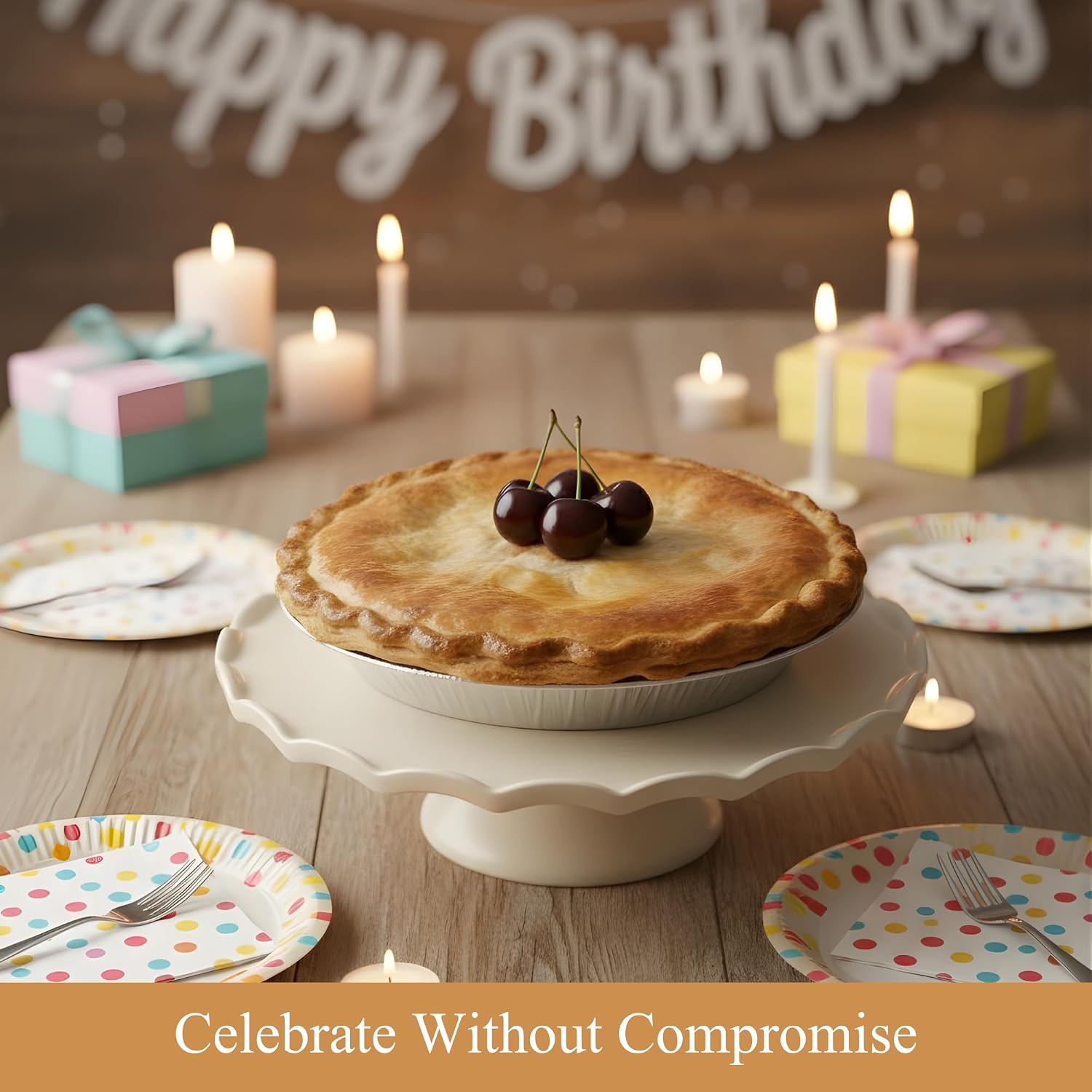 ANDY ANAND CHOCOLATIER Sugar Free Cherry Pie - Enjoy the amazing taste of a classic Cherry Pie without the sugar! Perfect for guilt-free celebrations (2.9 lbs)