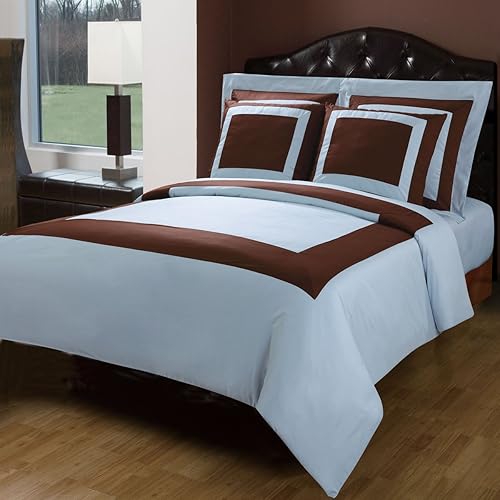 Miniatura 5 de Juego de edredón de 10 piezas de plumón alternativo de plumón de hotel de color rubor con chocolate, incluye un juego de edredón, juego de sábanas +