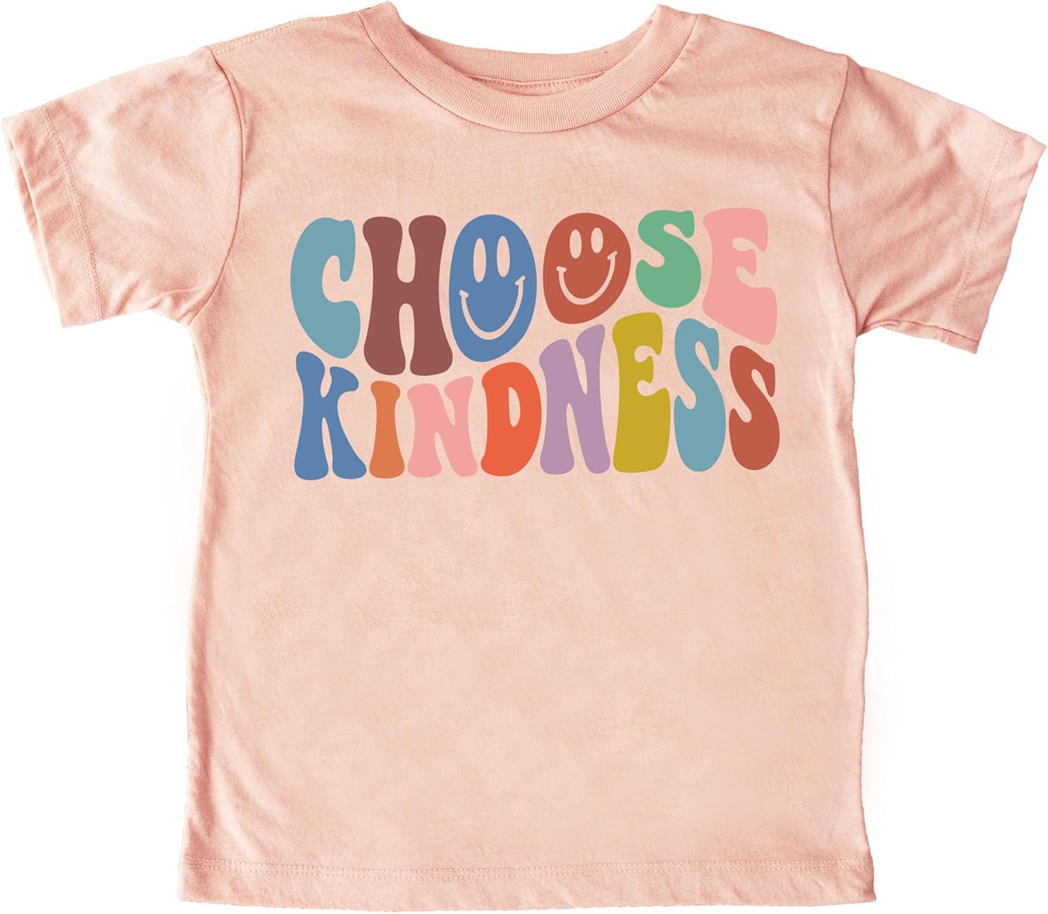 Olive Loves Apple Choose Kindness Colorful Retro Shirt for Baby Toddler and Kids for Girls