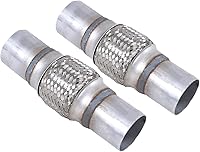 Vista 13 de 2 piezas de tubo flexible de escape de acero inoxidable doble trenzado 1.75" x 4" con extremos de 4" de largo