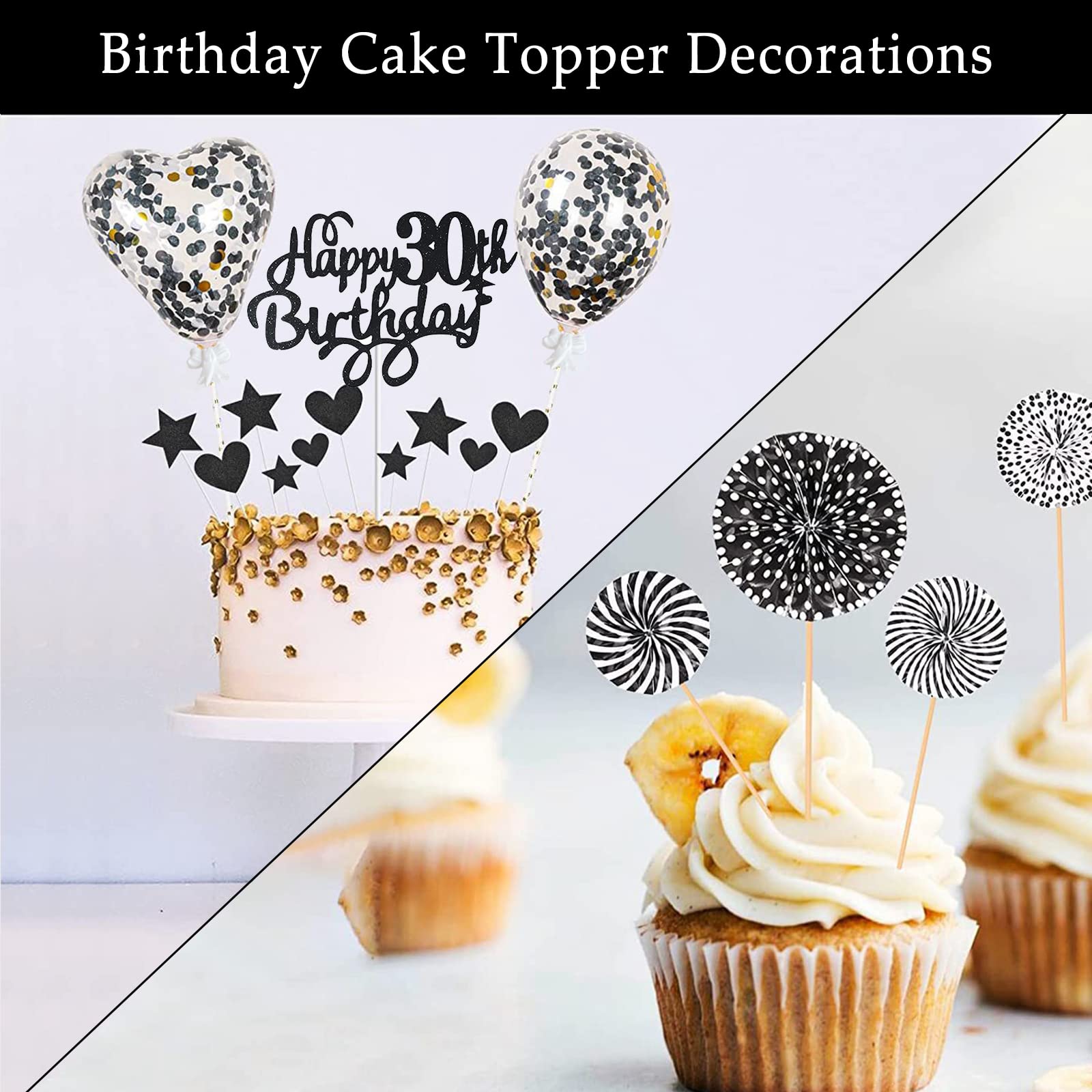 Taartdecoratie 18e Verjaardag Jongen Meisje - Blauw Hart Ster Ballon Topper