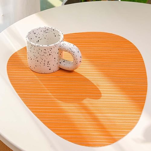 Miniatura 1 de FunWheat Juego de 6 manteles individuales de vinilo lavables para mesa de comedor, manteles tejidos duraderos de 17 x 13.4 pulgadas, fáciles de