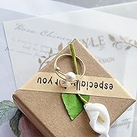 Vista 9 de Anillos abiertos minimalistas ajustables de joyería con cristal y perla para mujer, madre, regalo