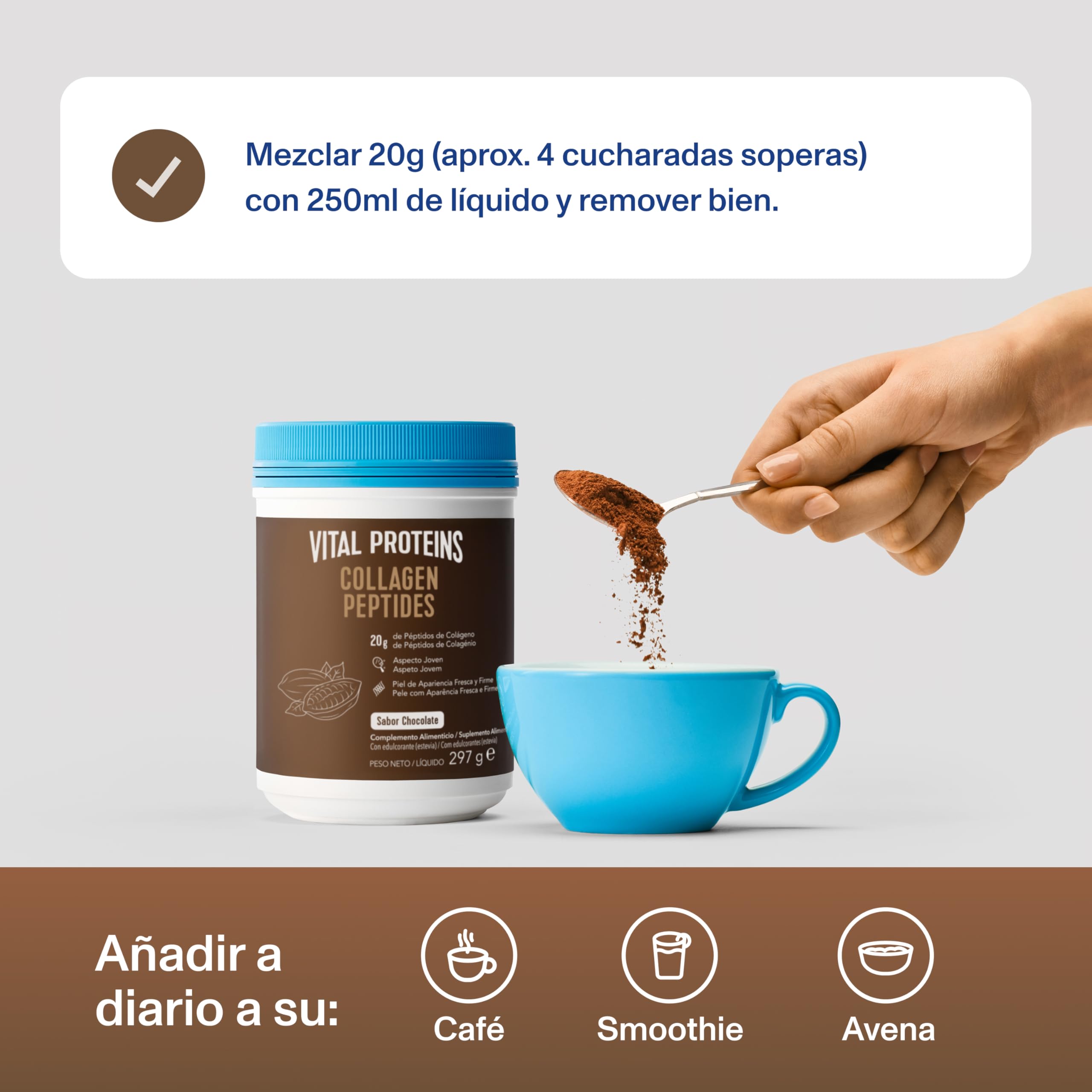 Vital Proteins Collagene In Polvere Al Cioccolato | 6 Confezioni Da 297g | Integratore Proteico - Foto 11