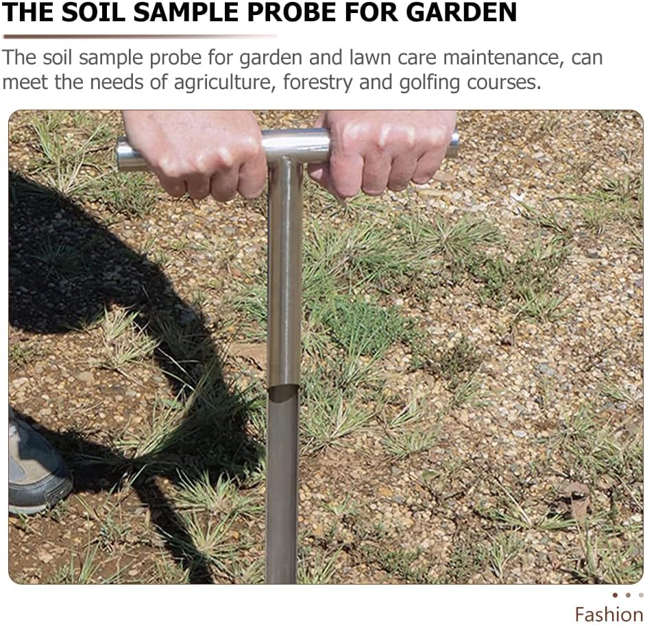 LIFKOME Soil Sampler Soil Testing Kit Soil Sampling Machine Bale Sampler Probe Stainless Steel Soil Sampler Probes Soil Sample Probe Soil Sampler Core Soil Sampler Silver Metal