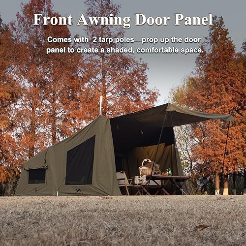 Miniatura 4 de TOMOUNT - Tienda de campaña de lona inflable con bomba, tienda de campaña fácil de instalar para acampar Extensión