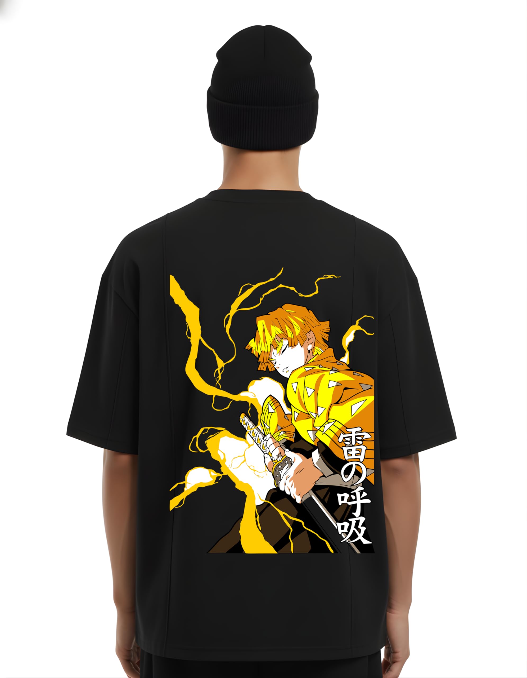 Buy Urban Drip Anime Oversized Tshirt for Men Zenitsu Graphic Tee