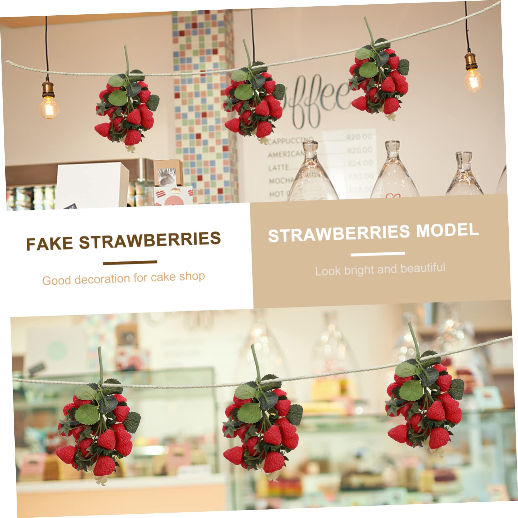 PRETYZOOM 4 Pezzi Di Fragole Decorative Per La Casa Frutta Artificiale Realistica Per La Cucina E Il Matrimonio