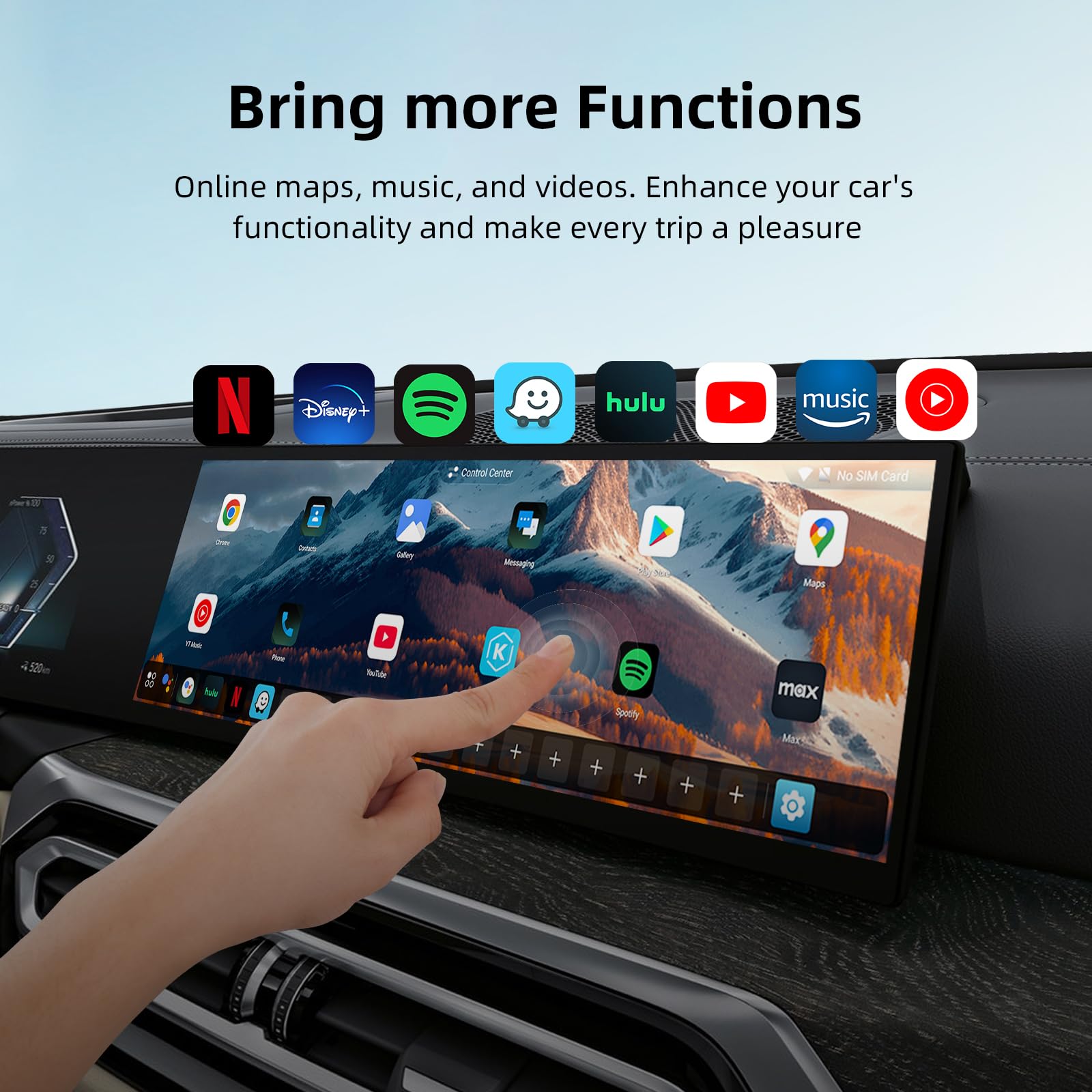 EZoneTronics bezprzewodowy adapter samochodowy CarPlay i Android do BMW 2018+ i innych pojazdów z bezprzewodowym systemem CarPlay, Android 13 Upgrade AI Box with 8G+128G, Netflix, YouTube, GPS, Dual