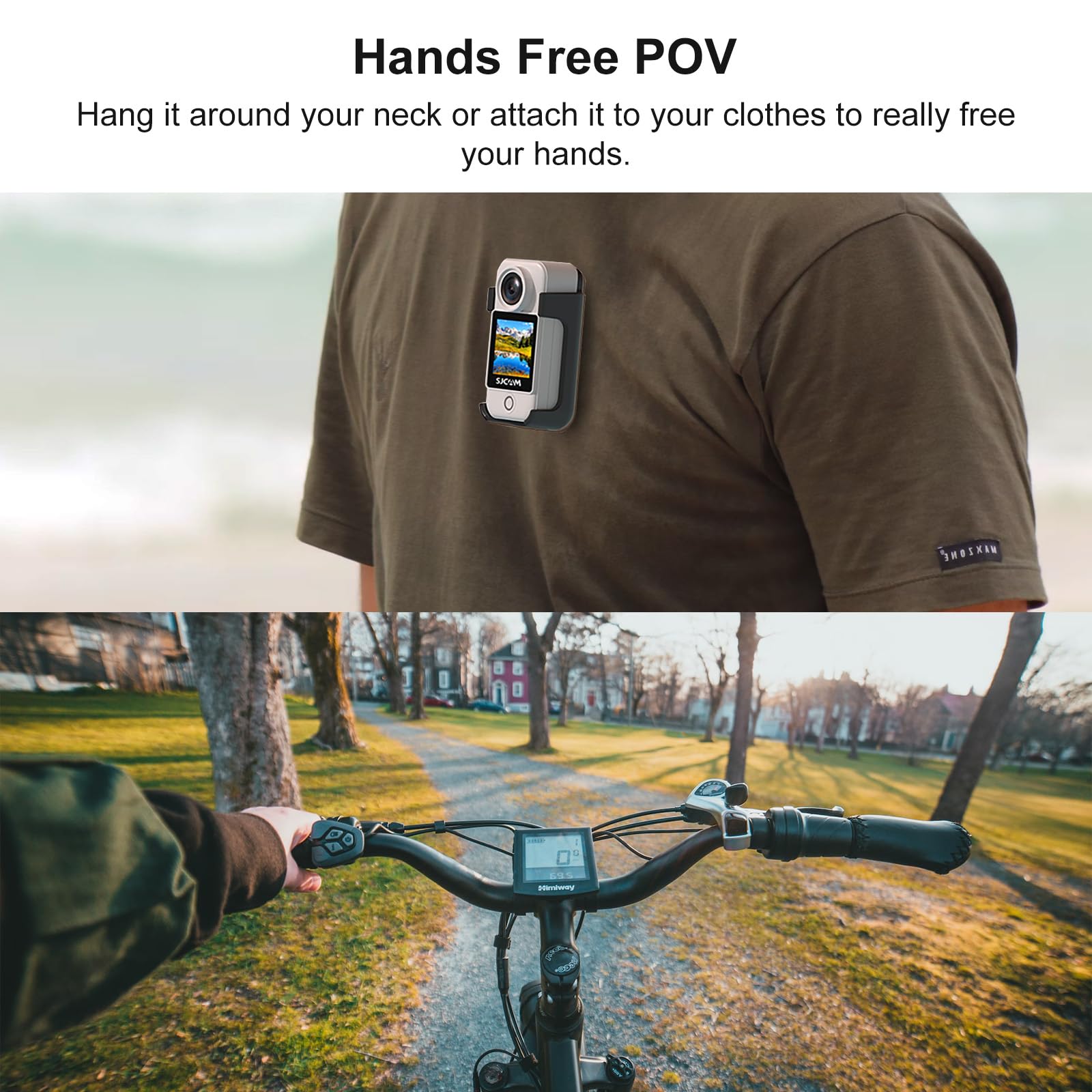 SJCAM C300 Pocket Action Cam 4K30FPS 20MP, 1,33" Schermo Tattile Fotocamera Subacquea EIS 2.4G/5G Dual WiFi, Videocamera Sott'acqua 30M Impermeabile con 2 Batteria per Nuoto, Surf e Immersioni, Bianco