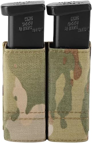 Miniatura 24 de KRYDEX Bolsa de pistola sola/doble Mag, bolsa de nylon 0.354 in para revista con inserto de bolsa de revista de liberación rápida Bolsa Mag
