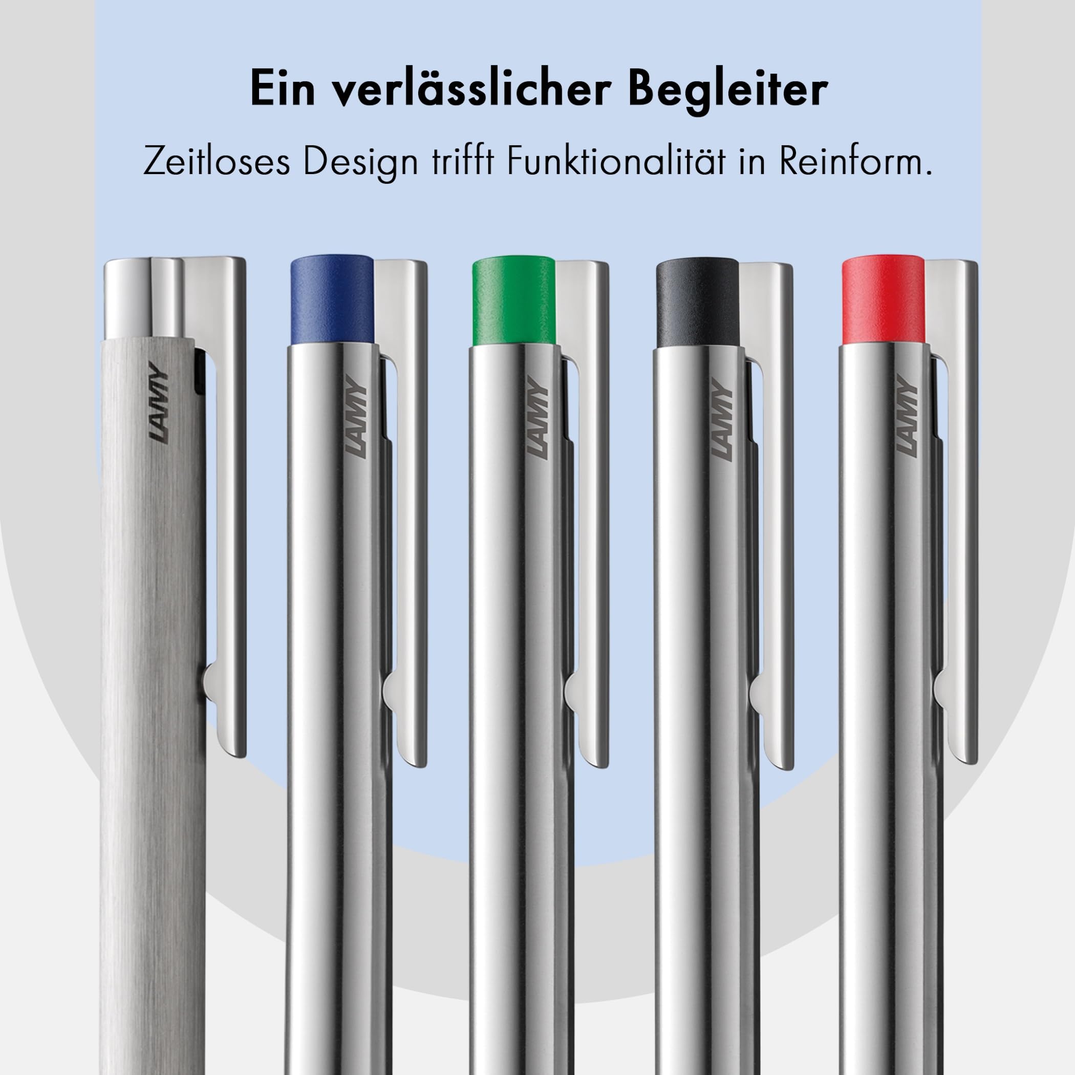 Lamy logo brushed Druckbleistift – zeitloser Minenbleistift mit hoher Funktionalität & Gehäuse aus robustem Edelstahl – Bleistift mit Feinstrichmine M 40 in Strichbreite 0,7 mm