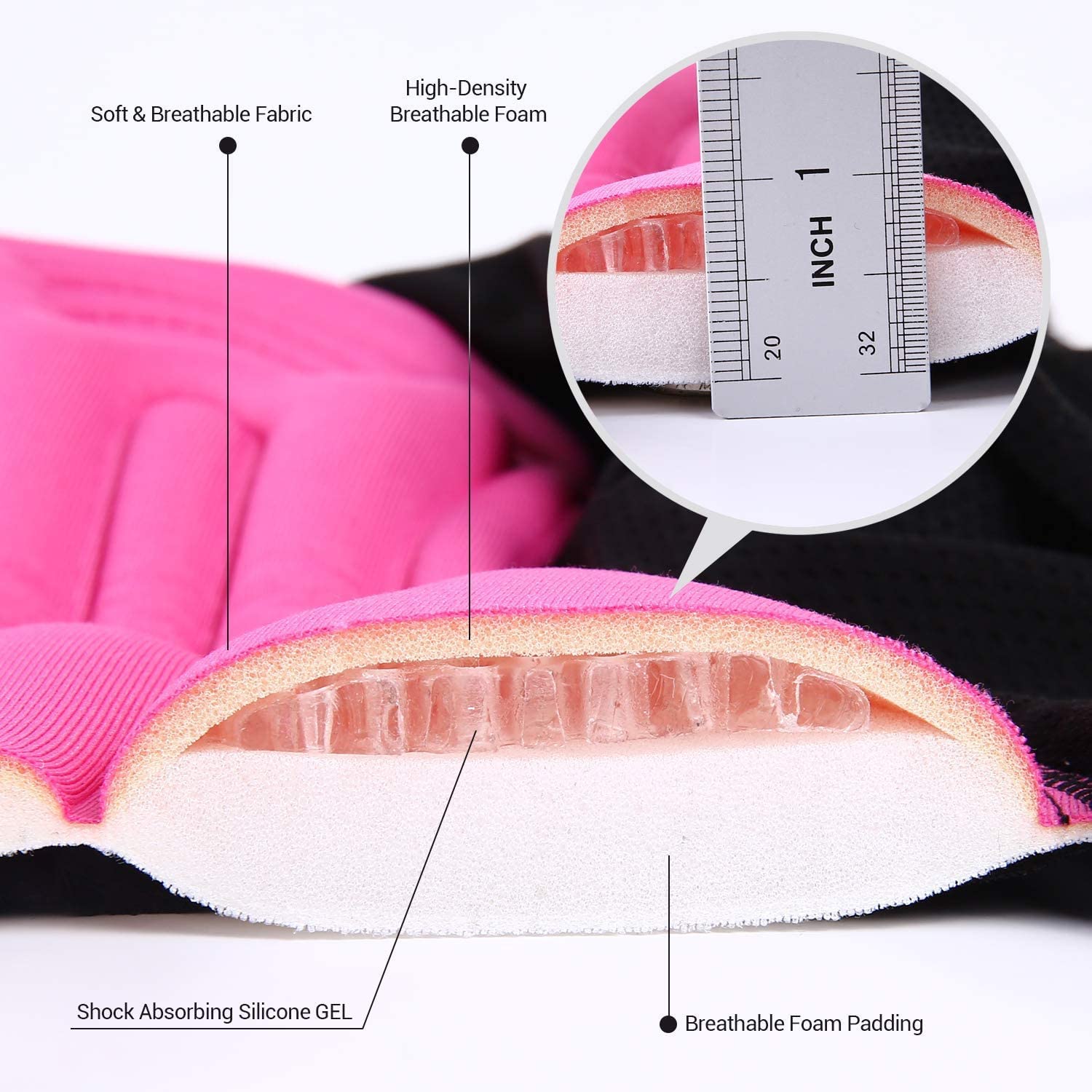 Sportneer Pantaloncini da Ciclismo da Donna con Gel 3D e Gel da Donna con Pantaloncini Corti Corti da Ciclismo, Taglia S - XXL