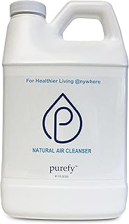 PUREFY Natural Air Cleanser (68oz Refill), Eliminate airborne inanimate contaminants and allergen matters. Odor eliminator. Unscented, Hypoallergenic. No residue. Safe for babies and surfaces.