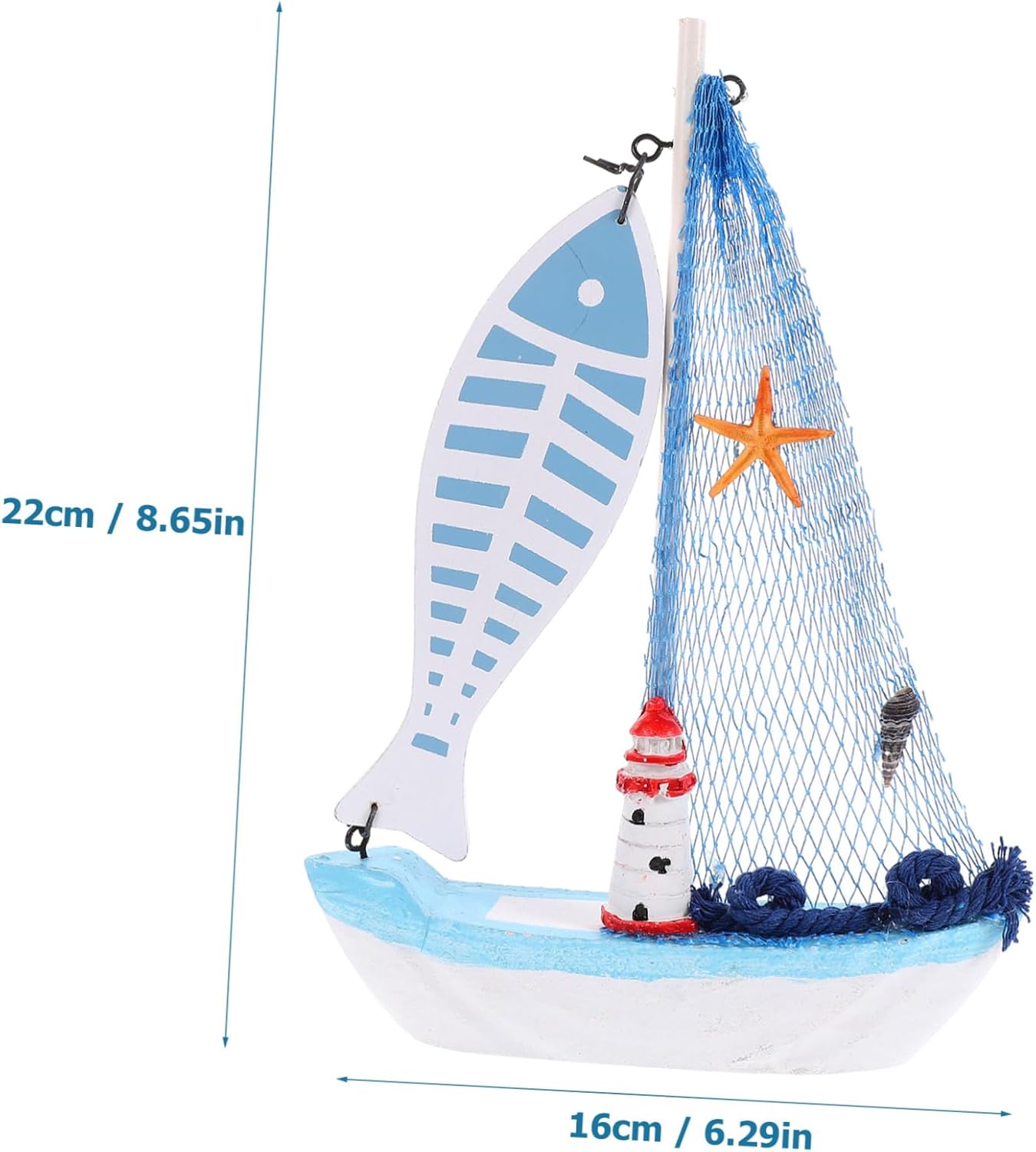 Sailboat Decor for Home Wooden Sailboat Ornament Mediterranean Style Desktop Ornament