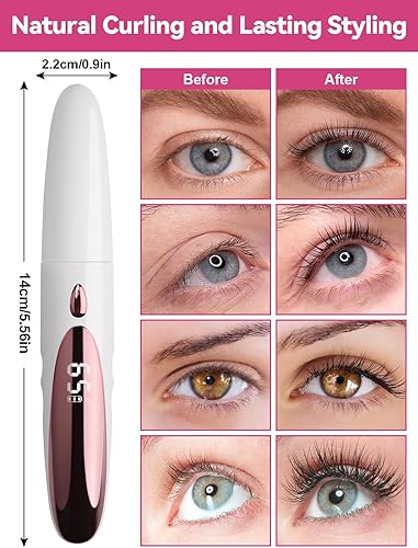 Miniatura 5 de TOROKOM Rizador de pestañas calentado, 4 modos de temperatura, rizador de pestañas calentado con pinzas de pestañas y peine de pestañas, rizador de