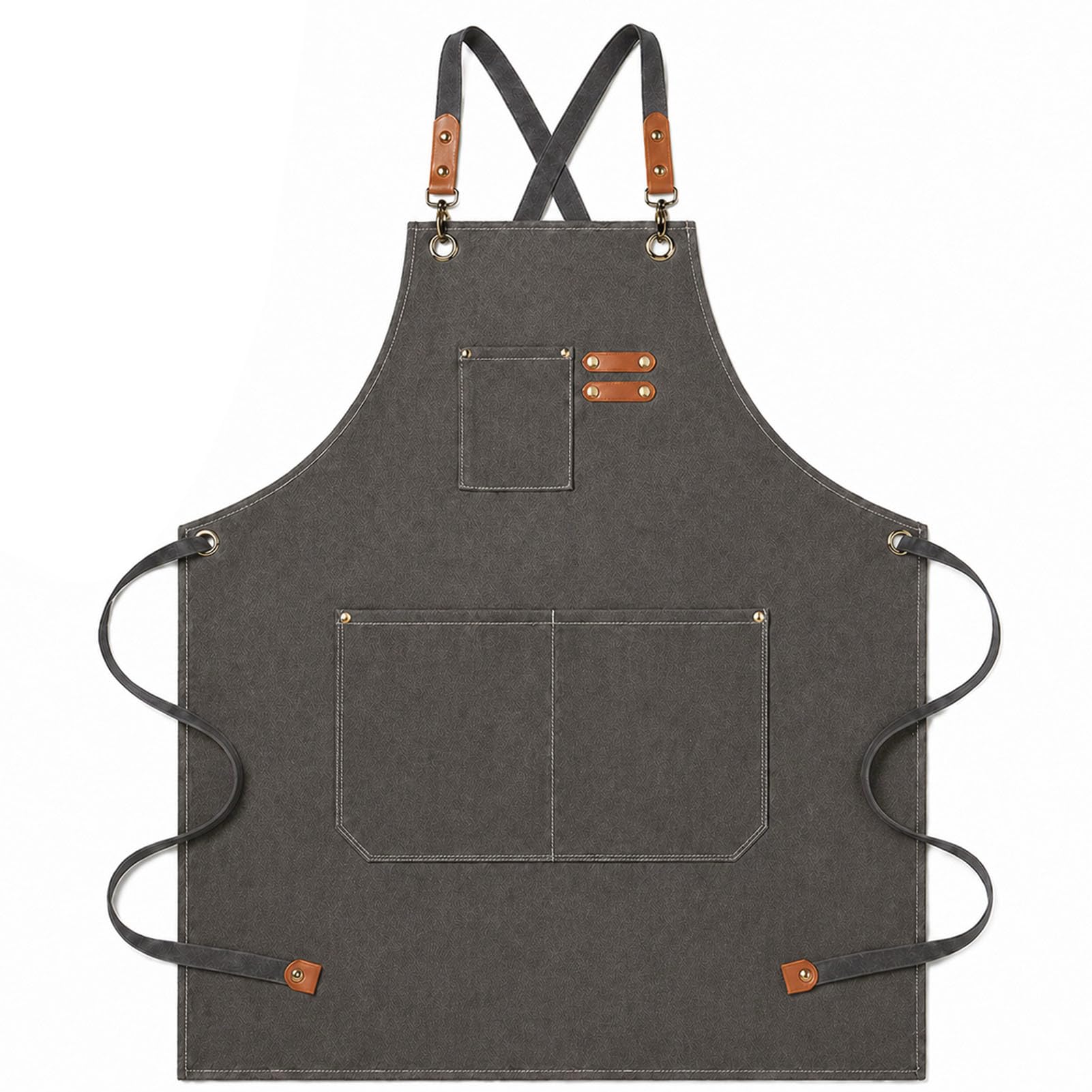 Grembiule Cucina Uomo 68x76cm Grembiule da Cucina Grembiule da Cuoco Regolabile con 3 Tasche Grembiule Chef Grembiule Regolabile a Croce Uomo e Donna Ideale per Barbecue, Ristorante, Bar