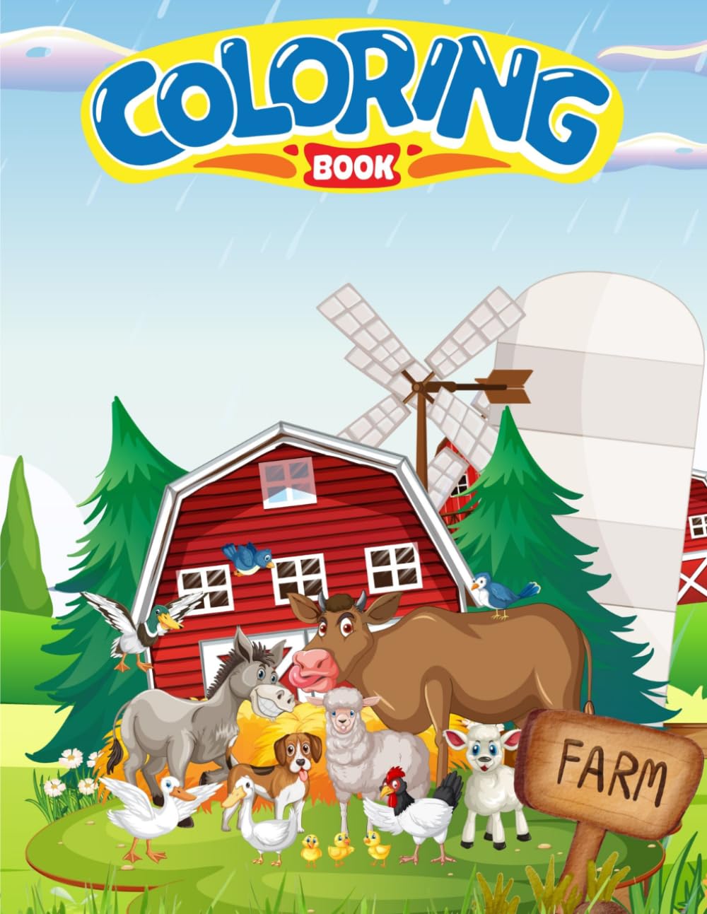 On the Farm Coloring Book: 50 Charming Pages of Barnyard Animals and Country Life for Kids