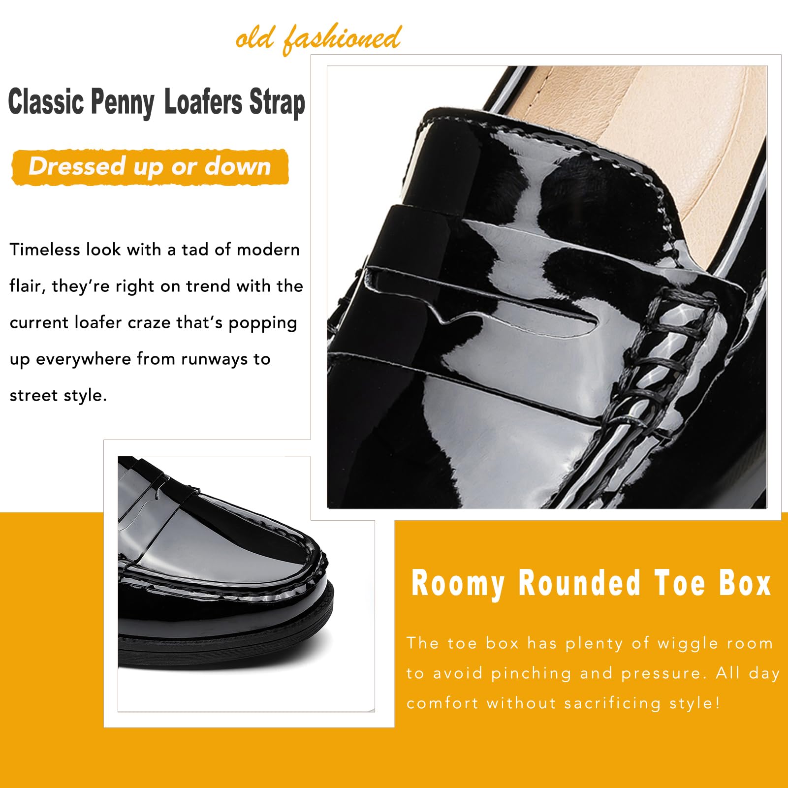 Women's Comfortable Leather Penny Loafers Slip On Business Casual Dress Shoes Lightweight Office Work Flats Everyday Walking Shoes for Women — view 5
