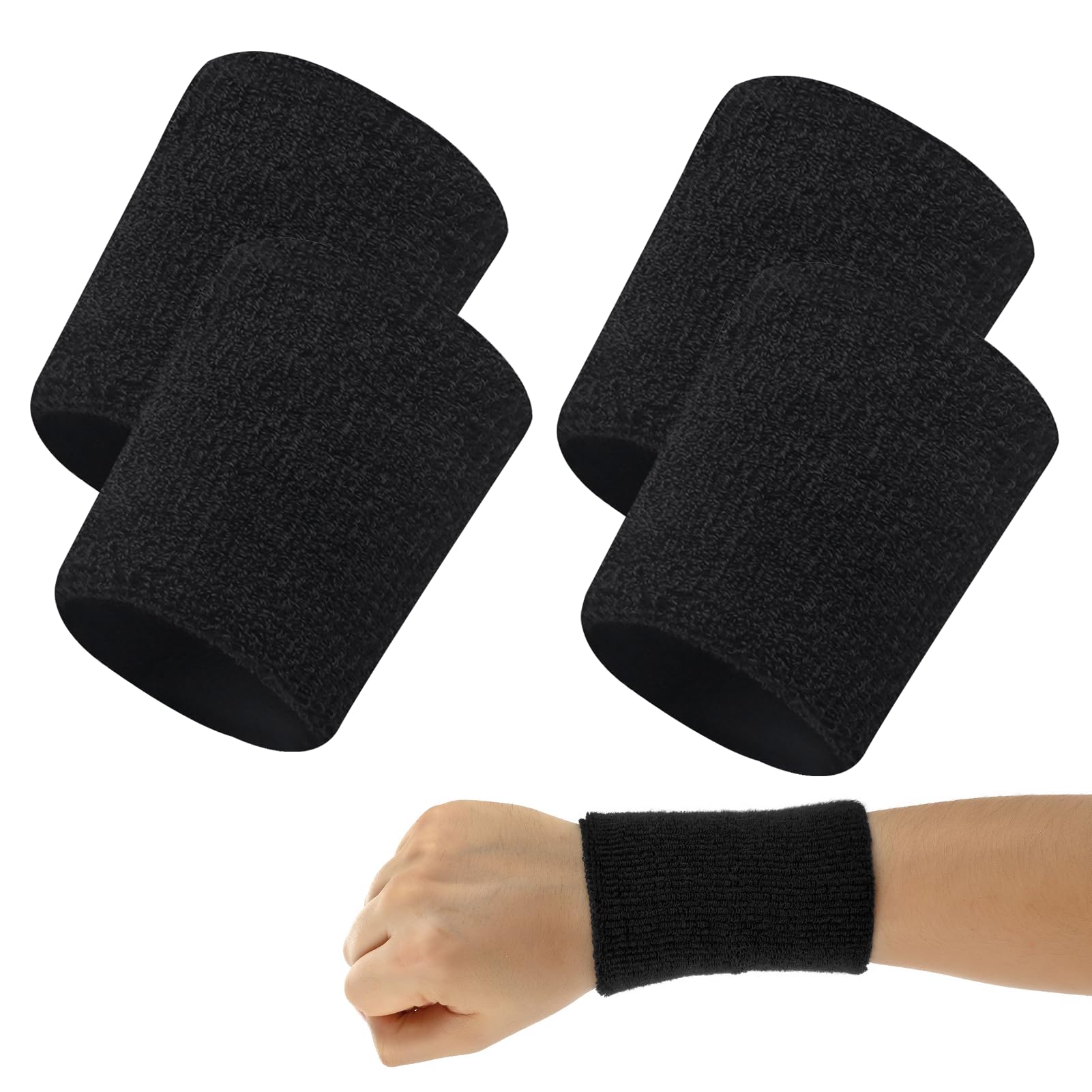 Set 4 Fasce Sudore Sportive CHALA - Braccialetti Multifunzione Per Corsa, Ciclismo, Basket - Foto 2