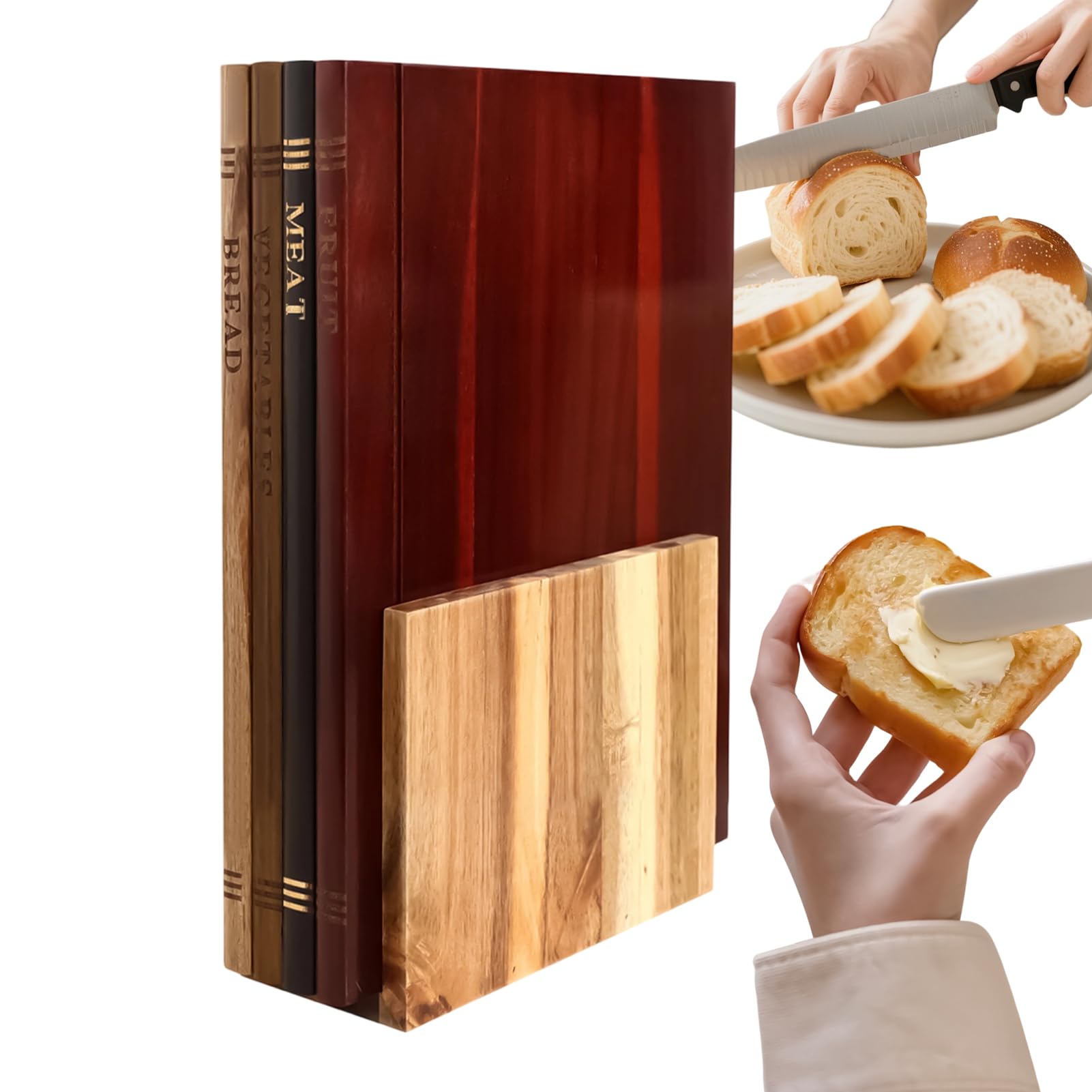 Tagliere Libro 4 Pezzi Tappetino In Legno Per La Preparazione Della Carne
