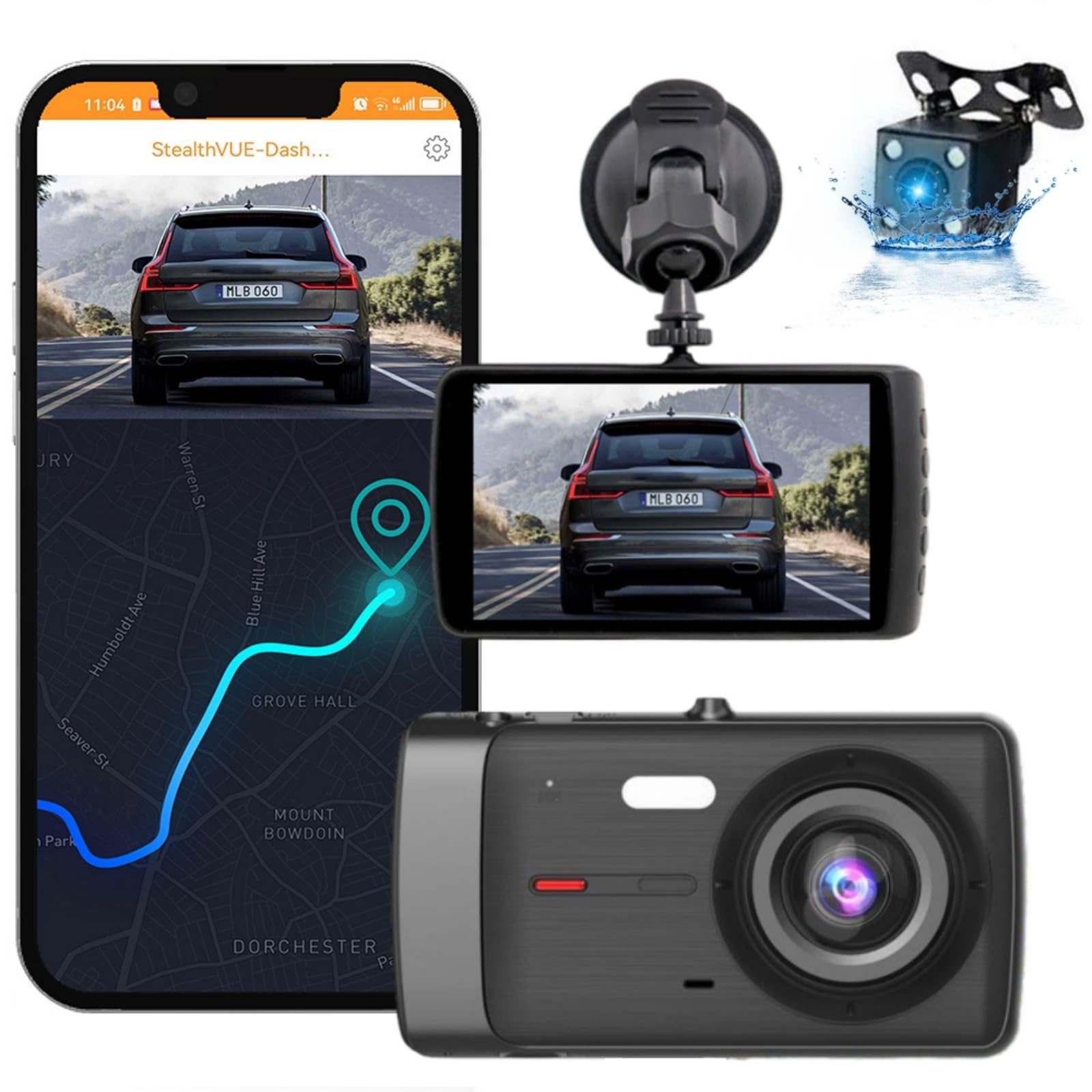 Dual Dash Cam Front and Rear, 2.4 inch IPS Screen Car Driving Recorder, 1080P FHD Dashboard Camera, Backup Camera Night Vision, Park Monitor, G-Sensor, for Car Taxi Prime Of Day Deals 2024 Warehouse