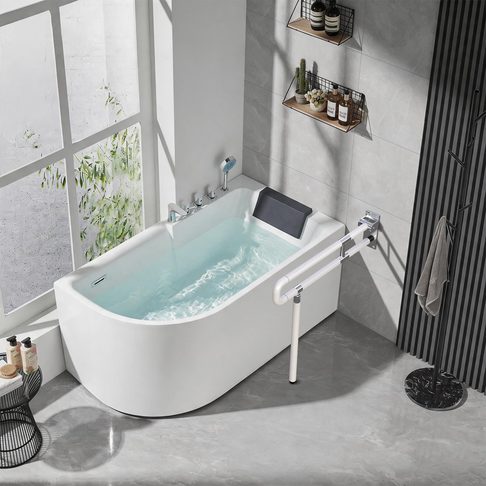 Barra de Apoyo Baño, Mango de movilidad para la Bañera, Baño (75cm) | Baranda de Baño, SUS 304 mango de seguridad antideslizante con fluorescencia para baño, bañera Antideslizante Durable