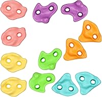 TOPNEW 12PCS Kids Rock Climbing Holds Kit - Pastel Macaroon Colors, Durable Hardware Included for Indoor Outdoor Walls, 230lbs Support
