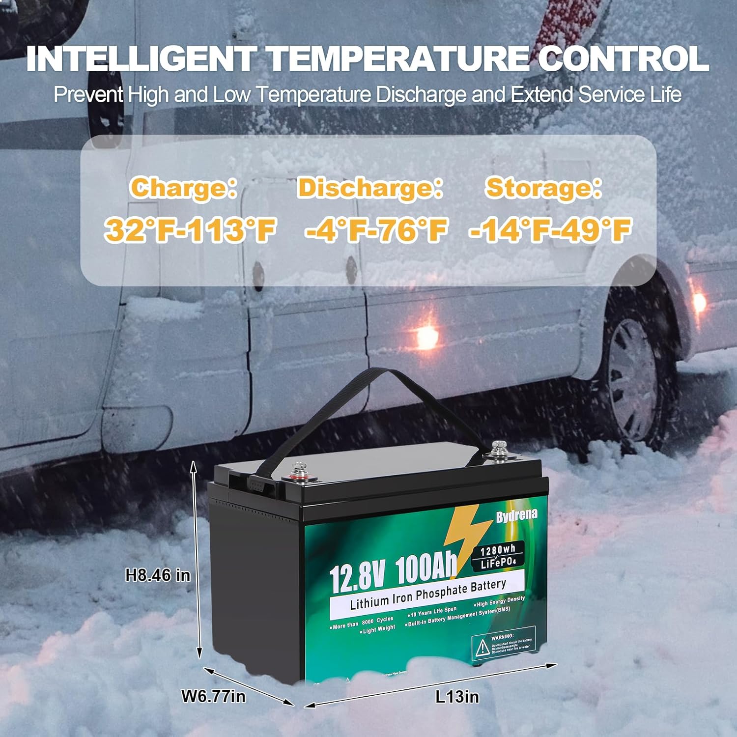 12V 100Ah LiFePO4 Battery, Up to 15000+ Deep Cycles, Low Temp Protection, 150A BMS, Perfect for Golf Cart, RV, Solar System, Trolling Motor Marine and Off-Grid Backup