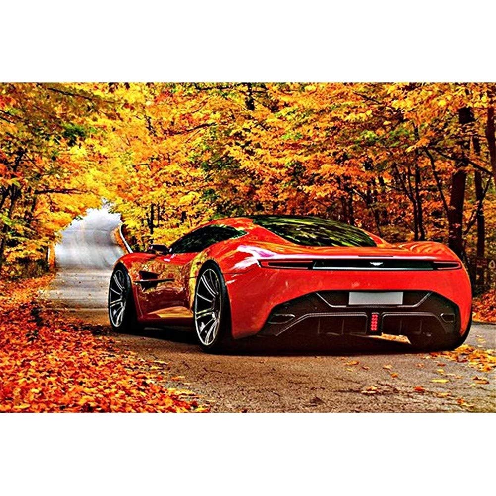 Kit Peinture Diamant 5D Voiture De Sport Rouge - Broderie Strass 30x40cm Décoration Murale