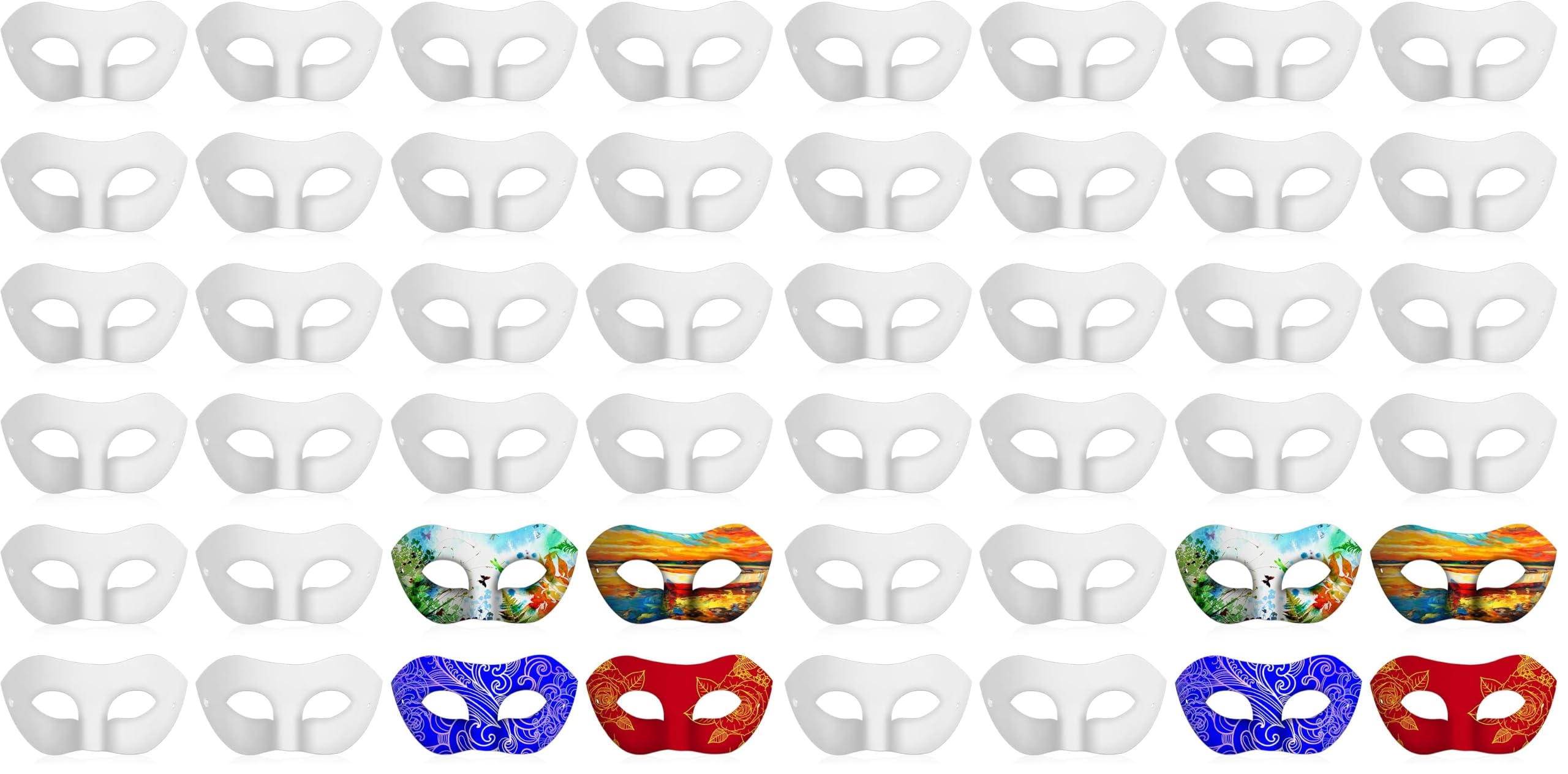 Leyndo 24 Pcs Paper Mache Mask Blank Half Masquerade,Classic Style (Pack of 2)