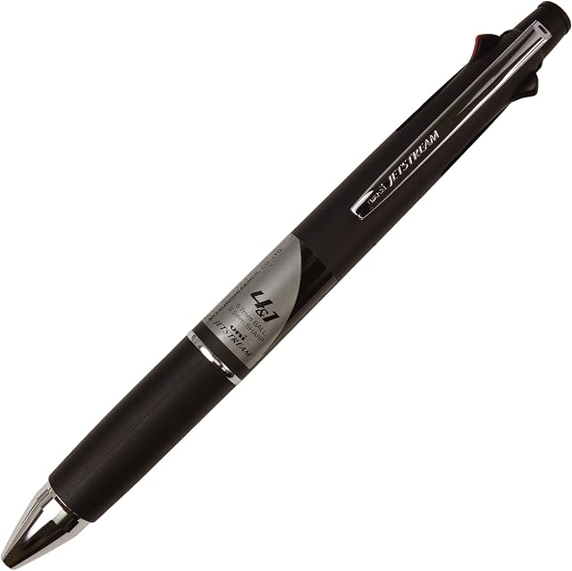Uni Jetstream Multi Function Pen, 4 Color Ballpoint Pen, Black Barrel (MSXE510007.24)