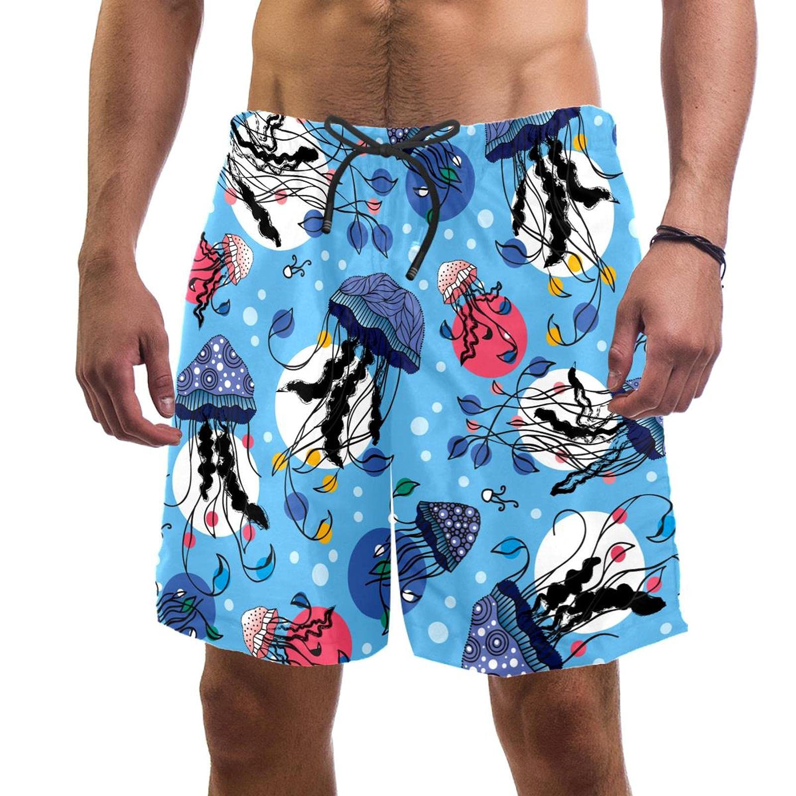 Short de bain pour homme imprimé méduses finition haut de gamme - 6