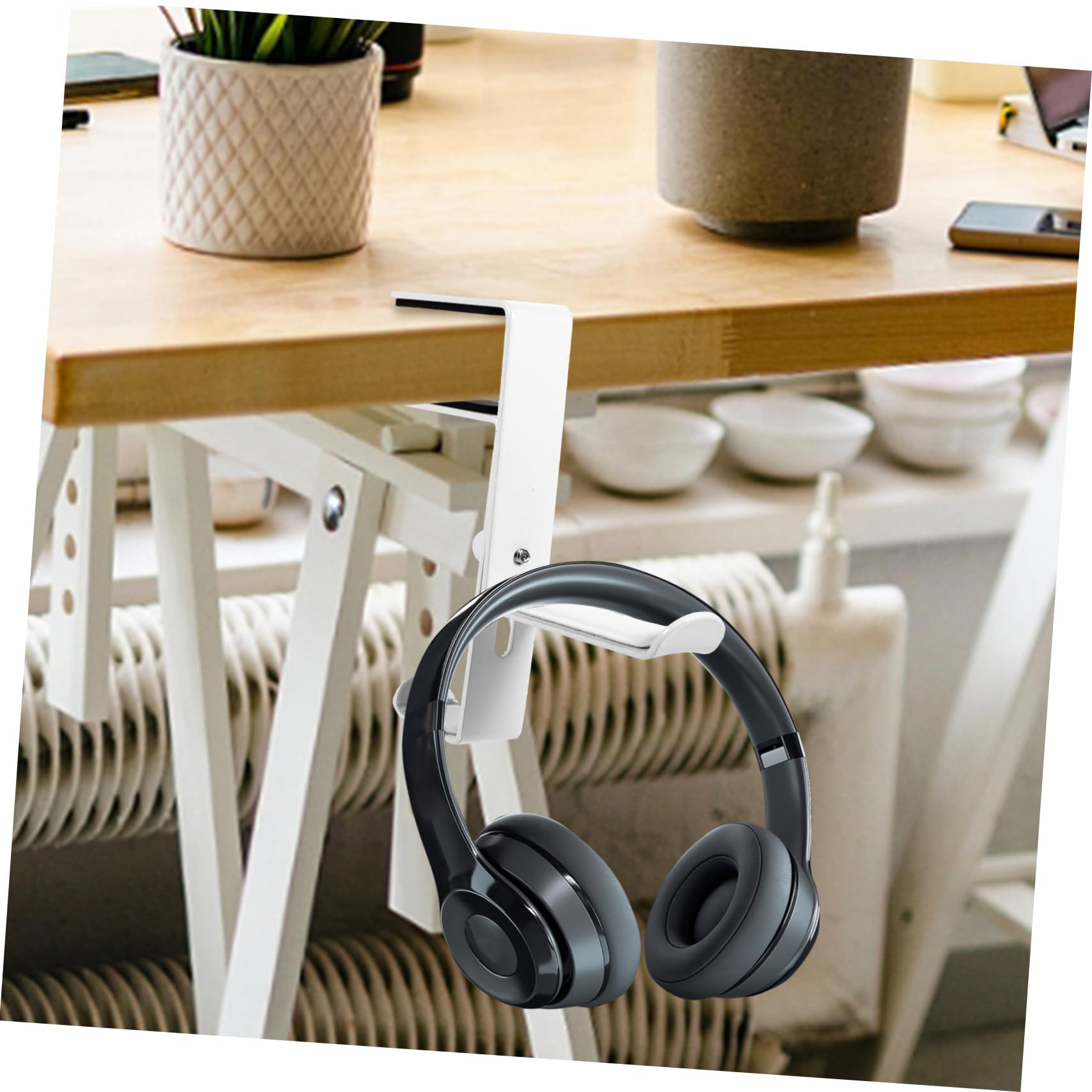Gadpiparty 3 Ganchos Con Cable Para Auriculares Soporte De Escritorio Para Auriculares Diseño Elegante.