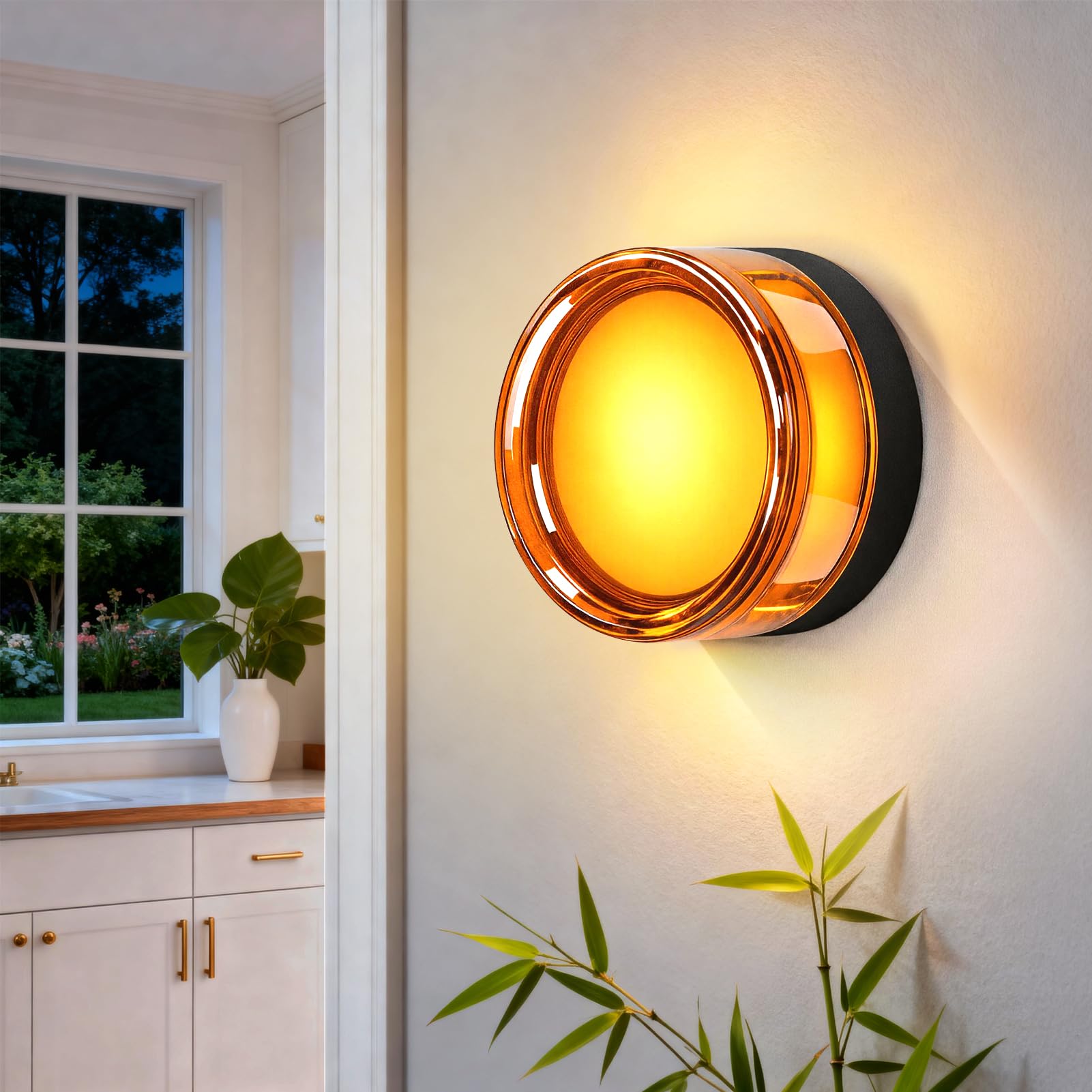 ROLANCHE 9W LED Wall Lights, 3000K Warm White Modern Wall Sconce Lights, IP65 Waterproof Indoor & Outdoor Wall Lamp for Bedroom, Living Room, Hallway & Porch