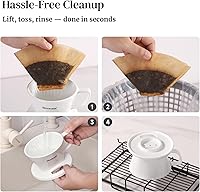 Vista 5 de DOWAN Cafetera de Goteo, Cafetera de Goteo No Eléctrica con Diseño de Base Abierta, Cafetera Manual, Accesorios de Preparación Lenta de Porcelana