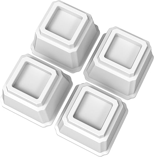 Miniatura 7 de Elevadores de cama de 4 pulgadas, resistentes, paquete de 4 elevadores de muebles de cama, elevadores de 1,500 libras para sofá y mesa, color blanco
