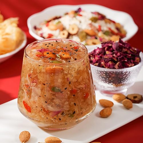 Miniatura 4 de TXDYNLLK Mezcla de sopa en polvo de raíz de loto, cocina asiática china instantánea, incluye frutos secos secos, semillas de chía, osmanthus,