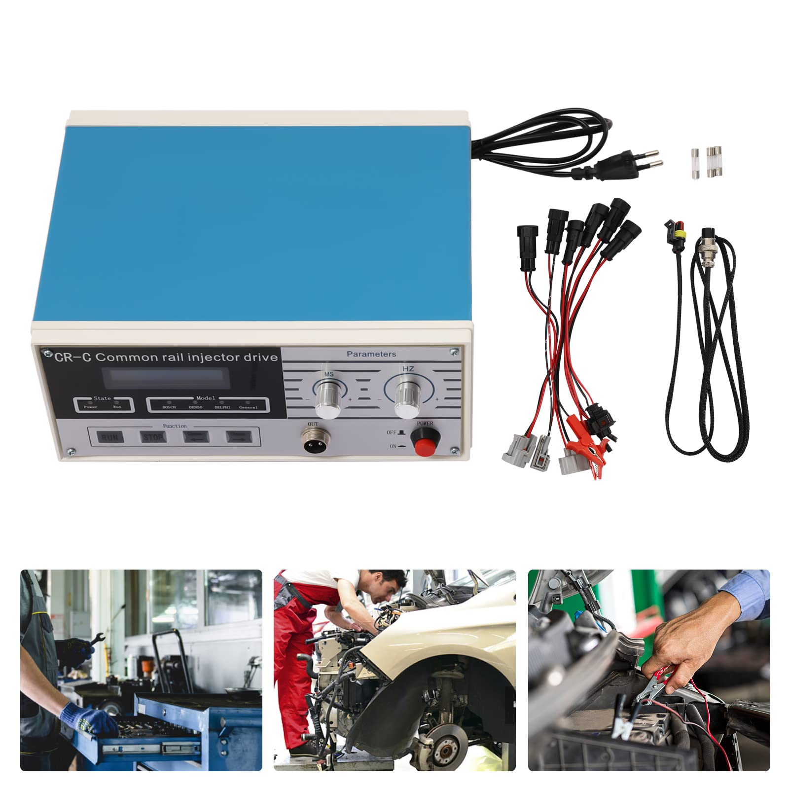 CR-C Common Rail, tester di compressione, tester iniettore diesel, tazza olio, iniettori diesel da 1 l, iniettori diesel per iniettori Bosch Denso e Delphl Common Rail.