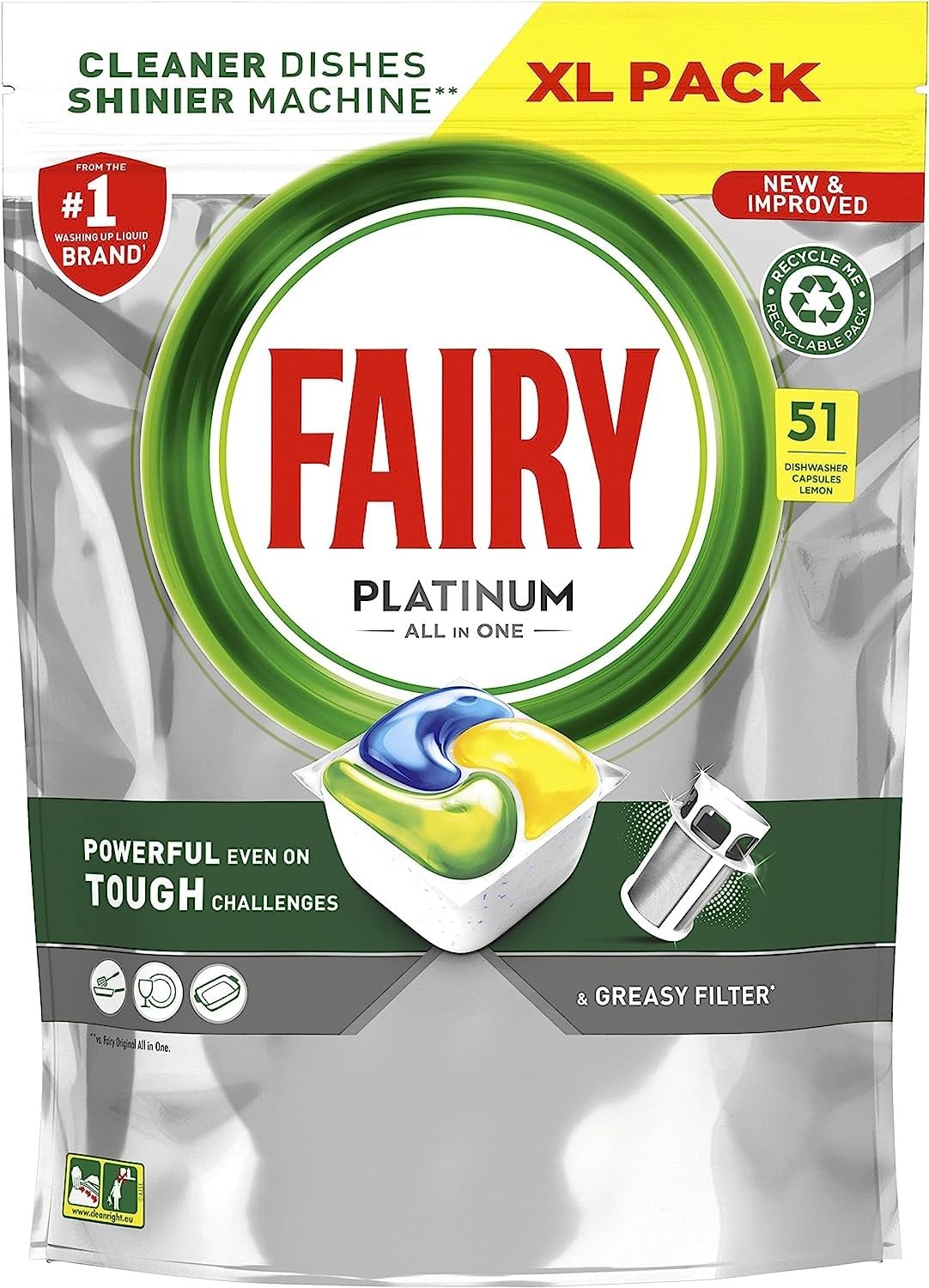 Fairy Platinum All In One Dishwasher Tablets 21 Lemon (B0C7H7MXZV) Amazon Price History, Amazon Price Tracker