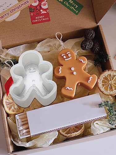 Miniatura 6 de Molde de vela de silicona de Navidad DIY jengibre pan hombre vela fabricación