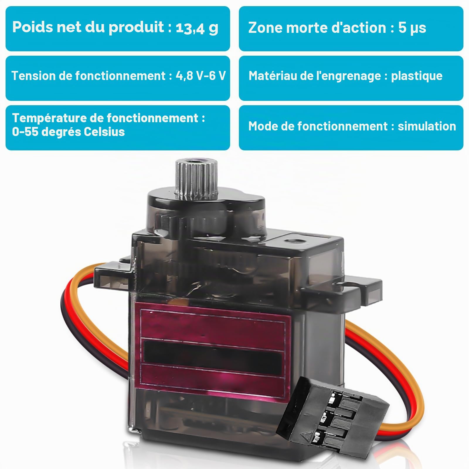 Servo Lot de 10 Micro-servomoteurs en métal compatibles avec Arduino, Engrenages entièrement métalliques, Angle de contrôle de 180 degrés, Mini Moteur pour modélisme Arduino, Robot Bras Avion