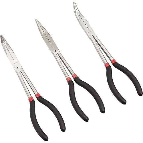 Amazon Basics 3-Piece Long Reach Pliers Set, Black