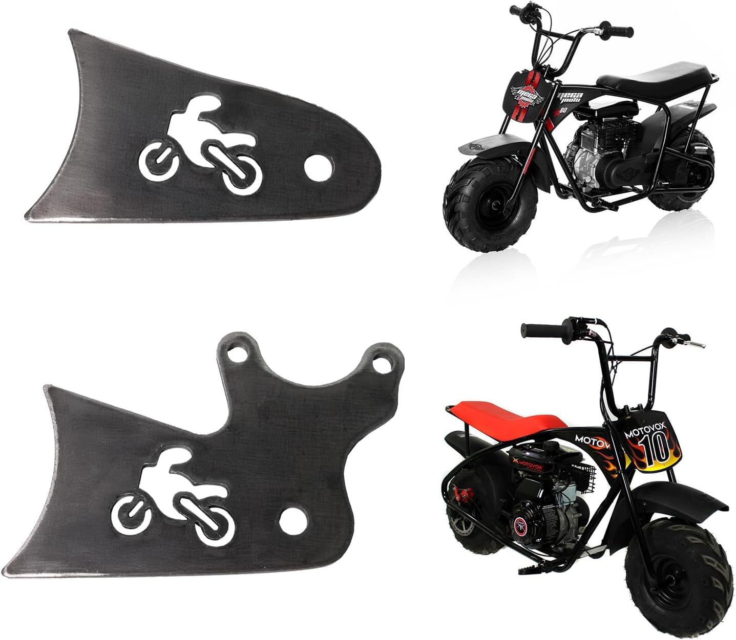 JMCHstore 6'' Mini bike Stretch Extension Tabs for for FRP GMB100 Motovox MBX10, Monster Mega moto MM80 MMB80, Realtree RT100, Colmena RB100 (Motovox/MM80, 6 inch)